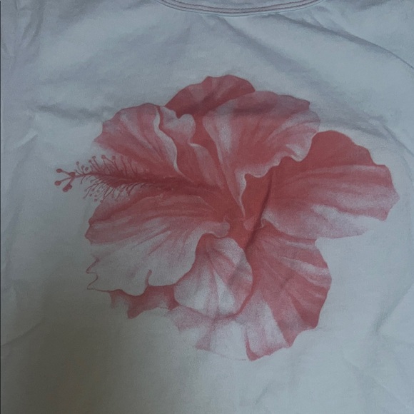 Women’s Baby Blue Tee with Pink Floral Print - Picture 3 of 5